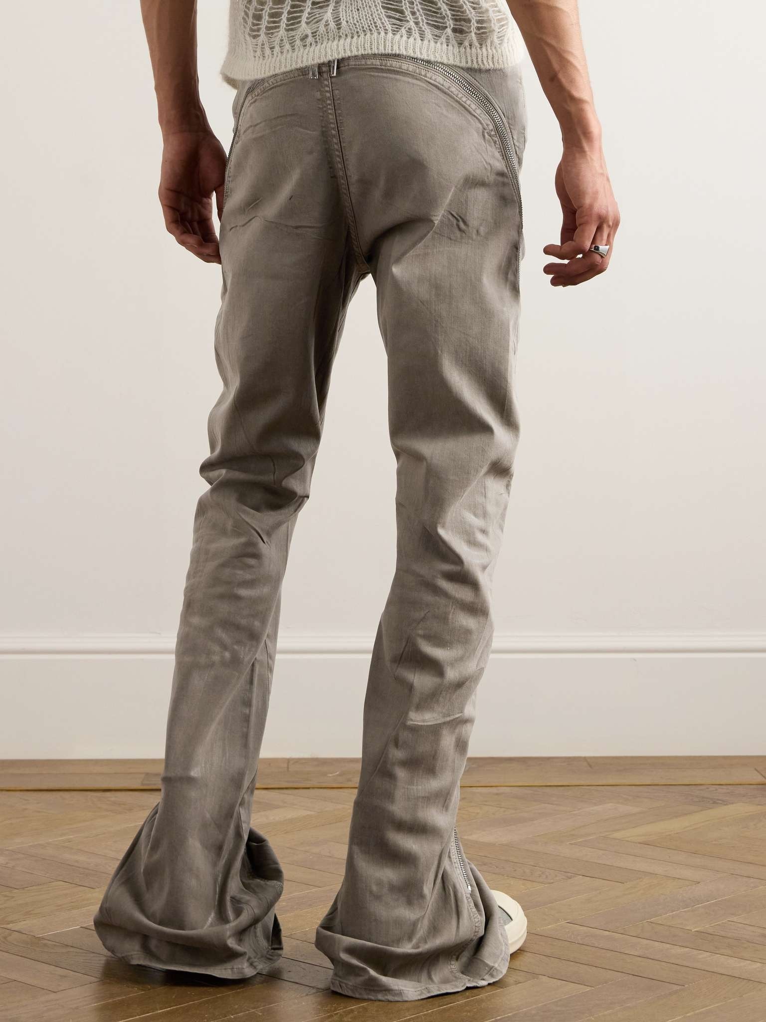 Bolan Banana Slim-Fit Straight-Leg Zip-Detailed Waxed Jeans - 4
