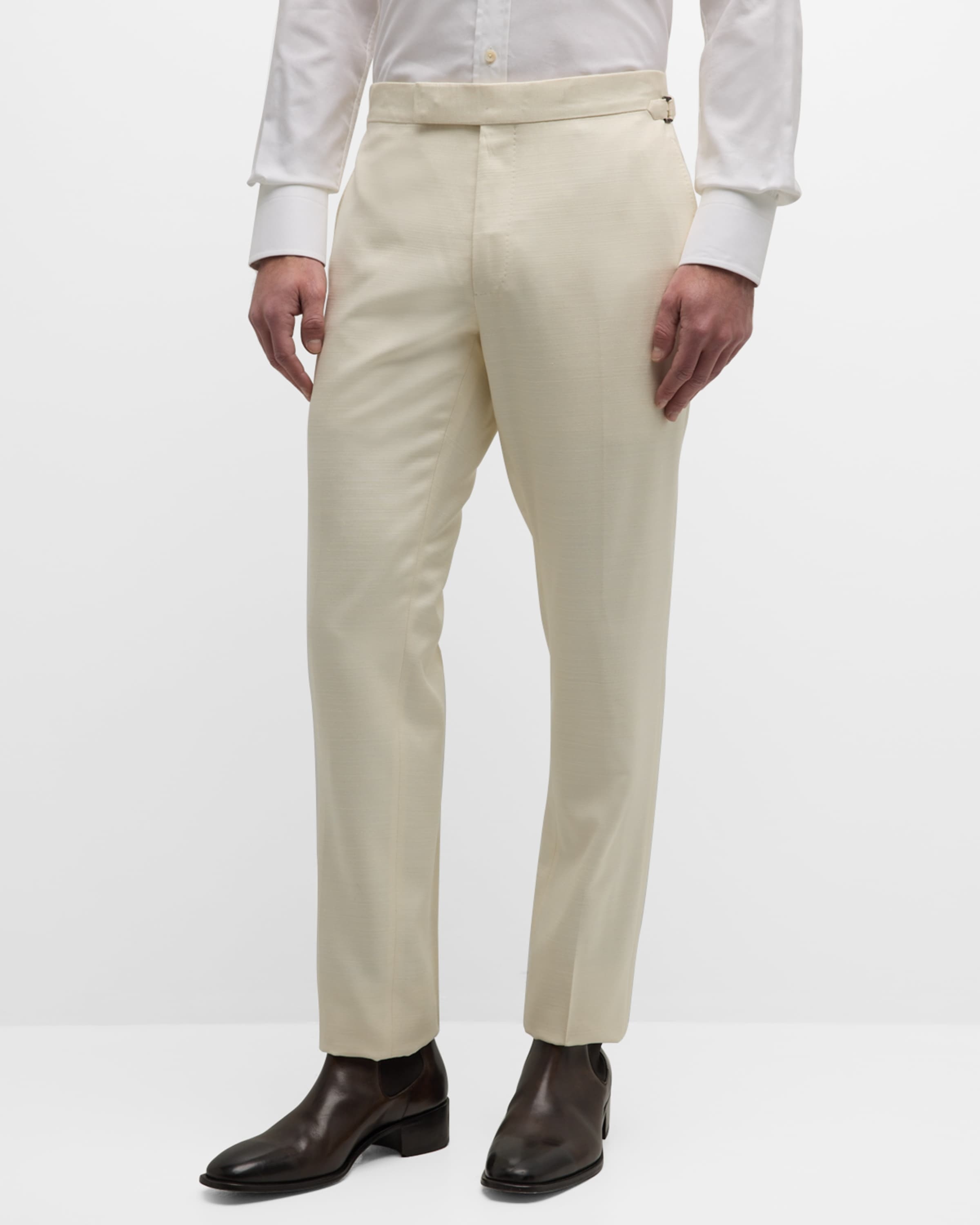 Men's Textured Silk Shelton Trousers - 1