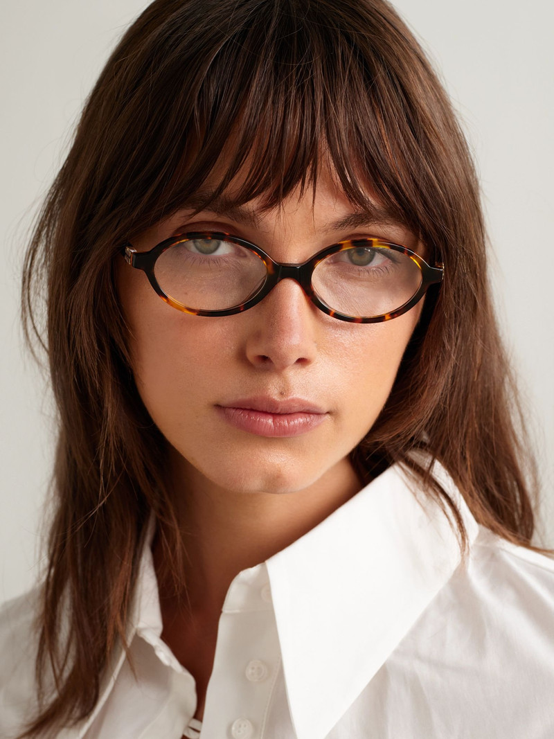 Miu Miu Oval-frame tortoiseshell acetate optical glasses Tortoiseshell outlook