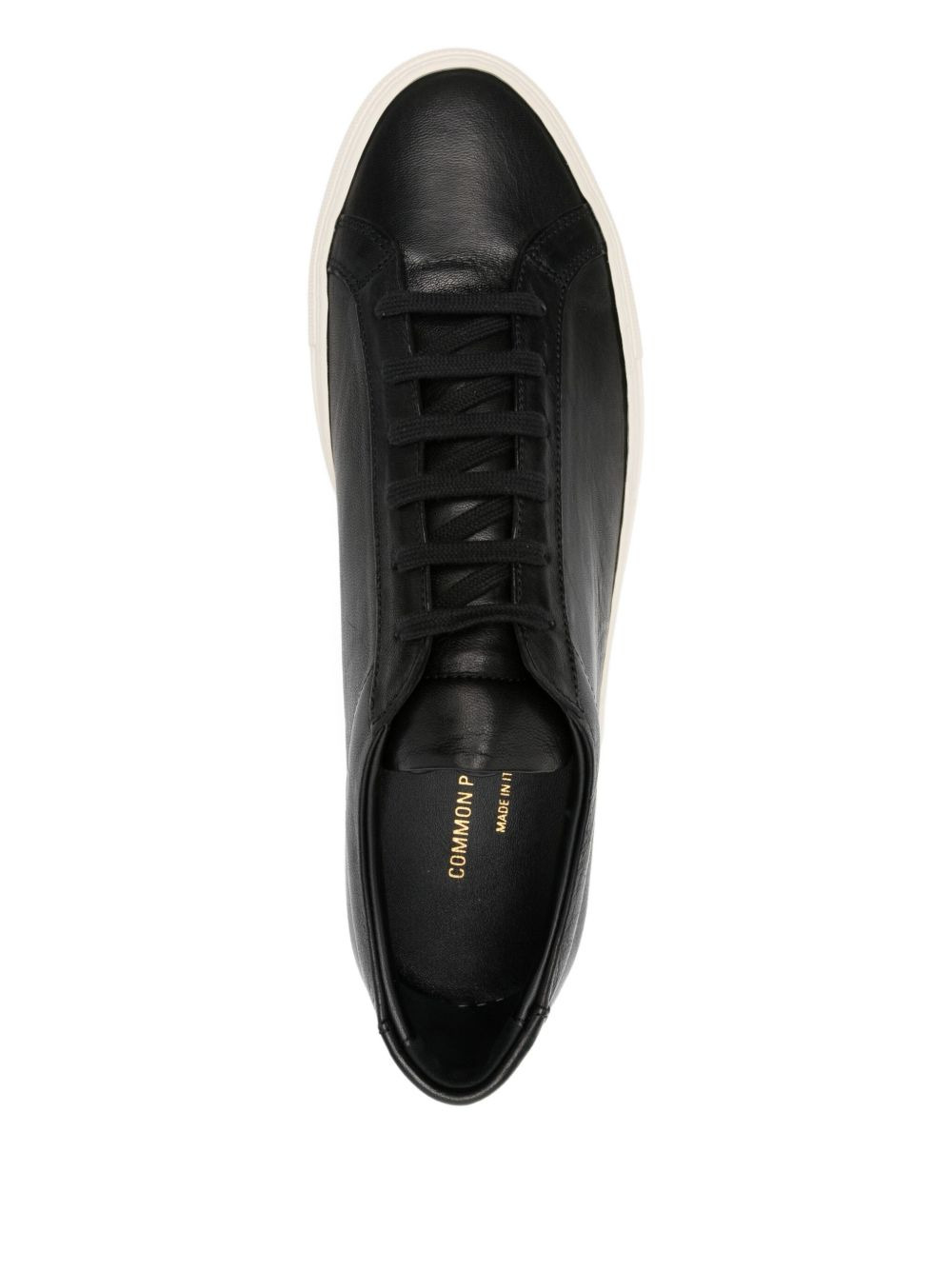 leather lace-up sneakers - 4