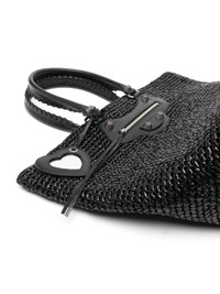 BALENCIAGA Black Le Cagole Panier Raffia Tote Bag