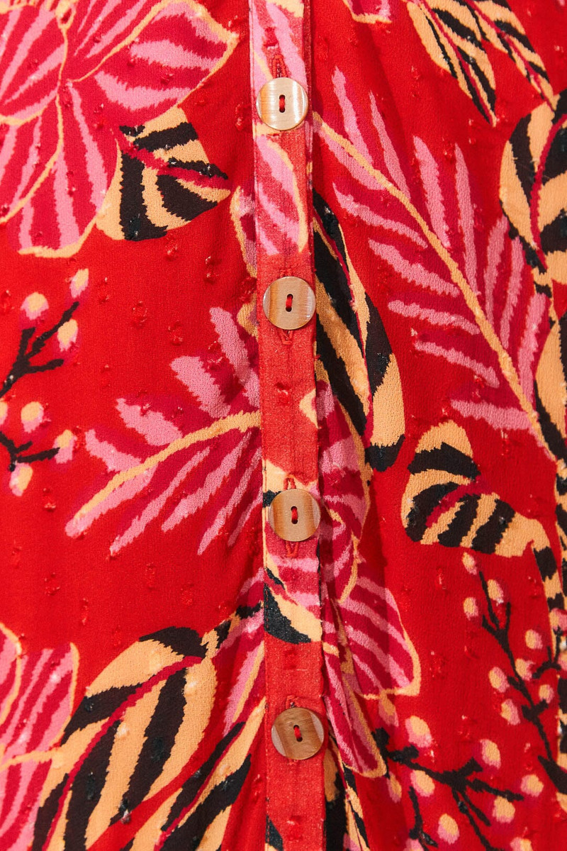 Mixed Floral Prints Long Sleeve Maxi Dress 5