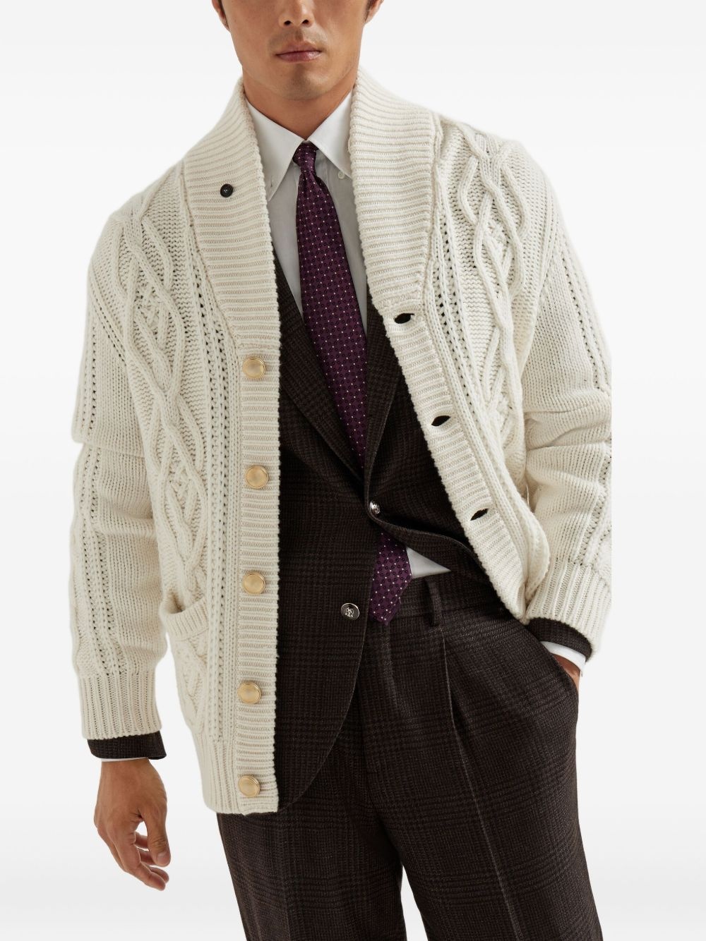 cable-knit cardigan - 3