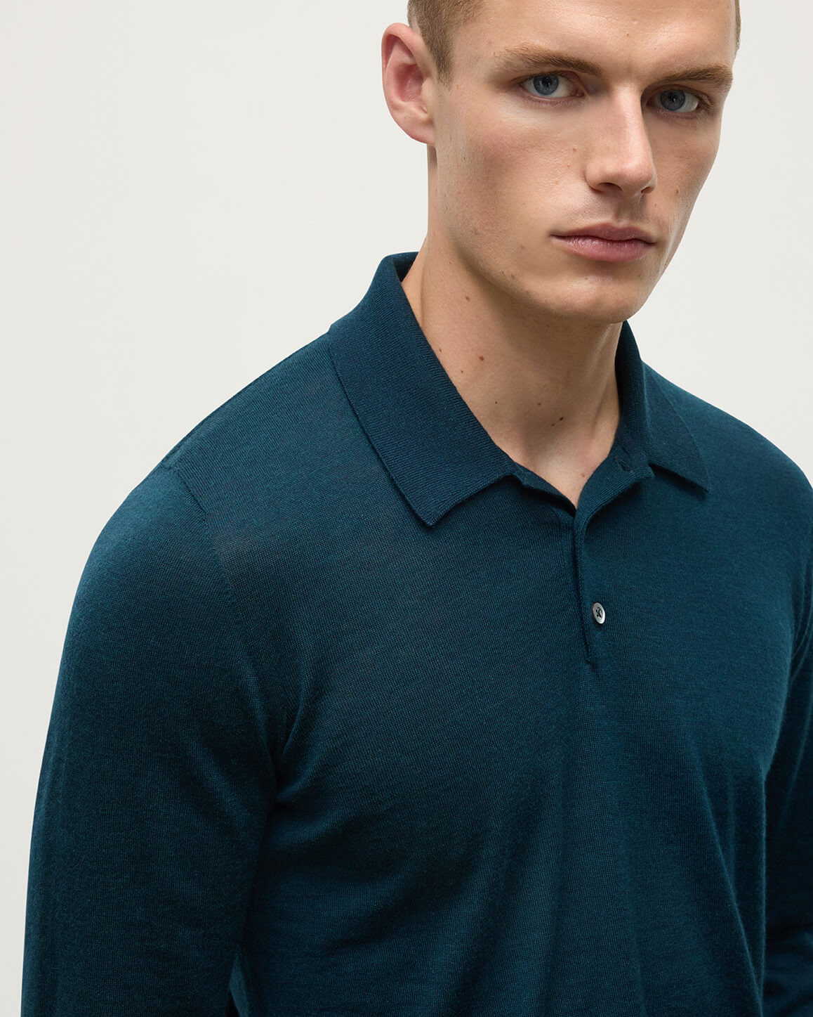 Green Cashmere Polo Shirt - 3