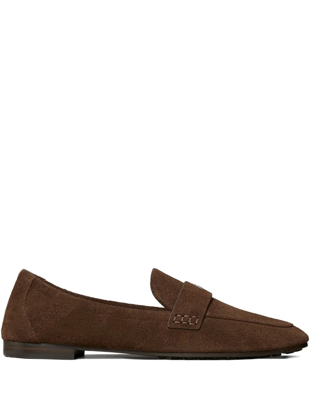 logo-plaque suede loafers - 1