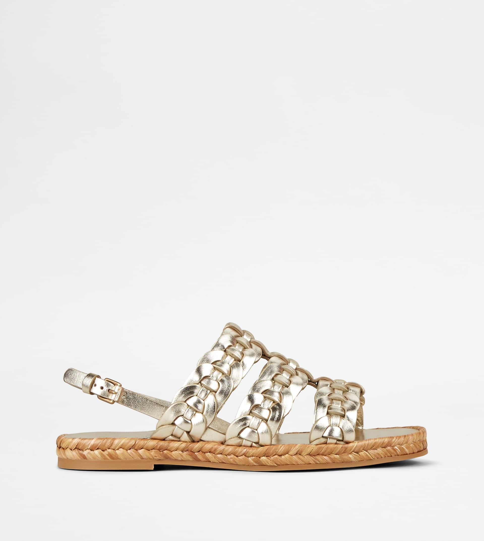 SANDALS IN LEATHER - GOLD - 1