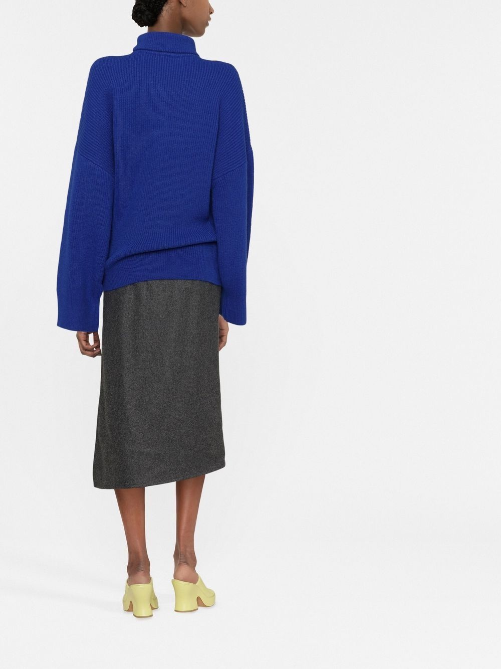 roll-neck ribbed jumper - 4