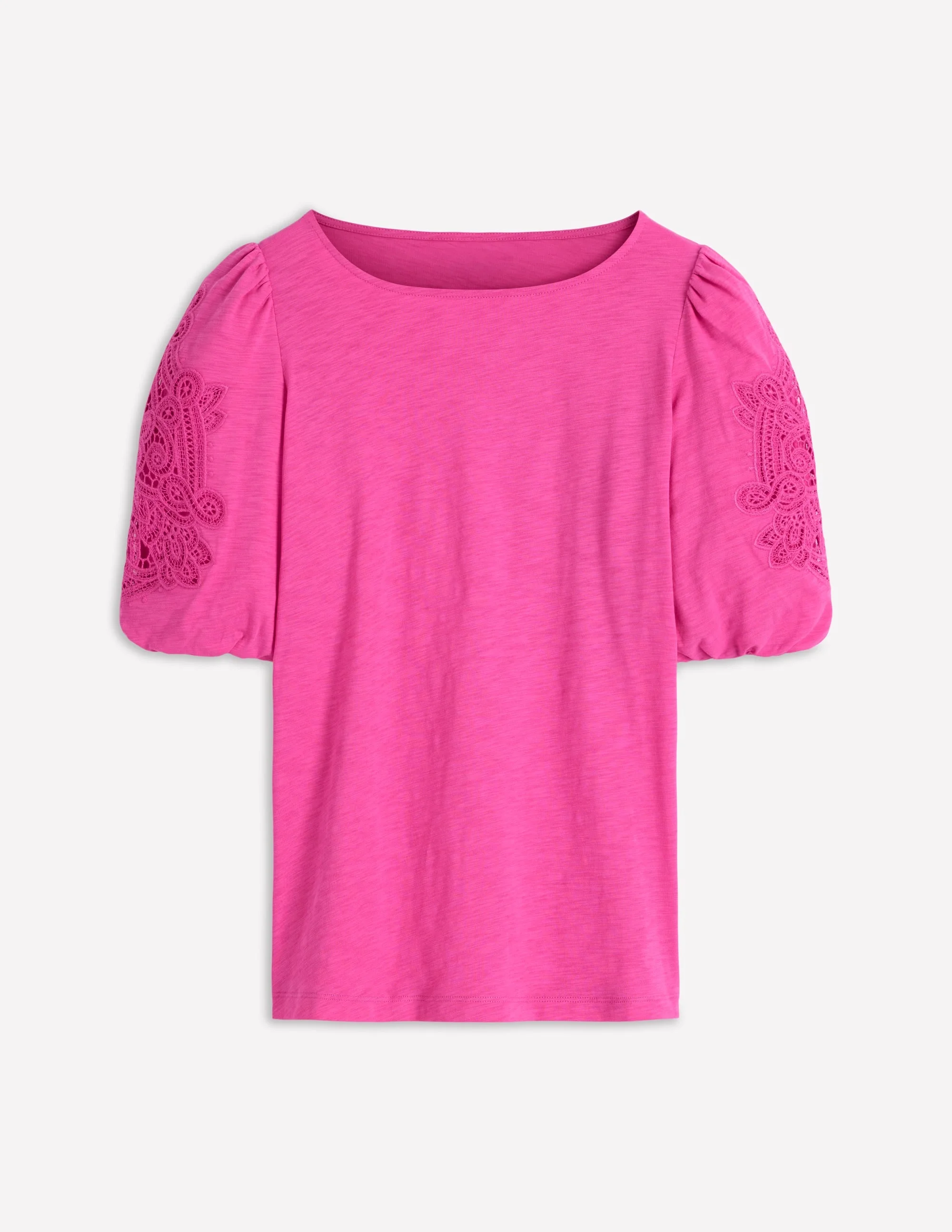 Tape Lace T-shirt-Phlox Pink - 1
