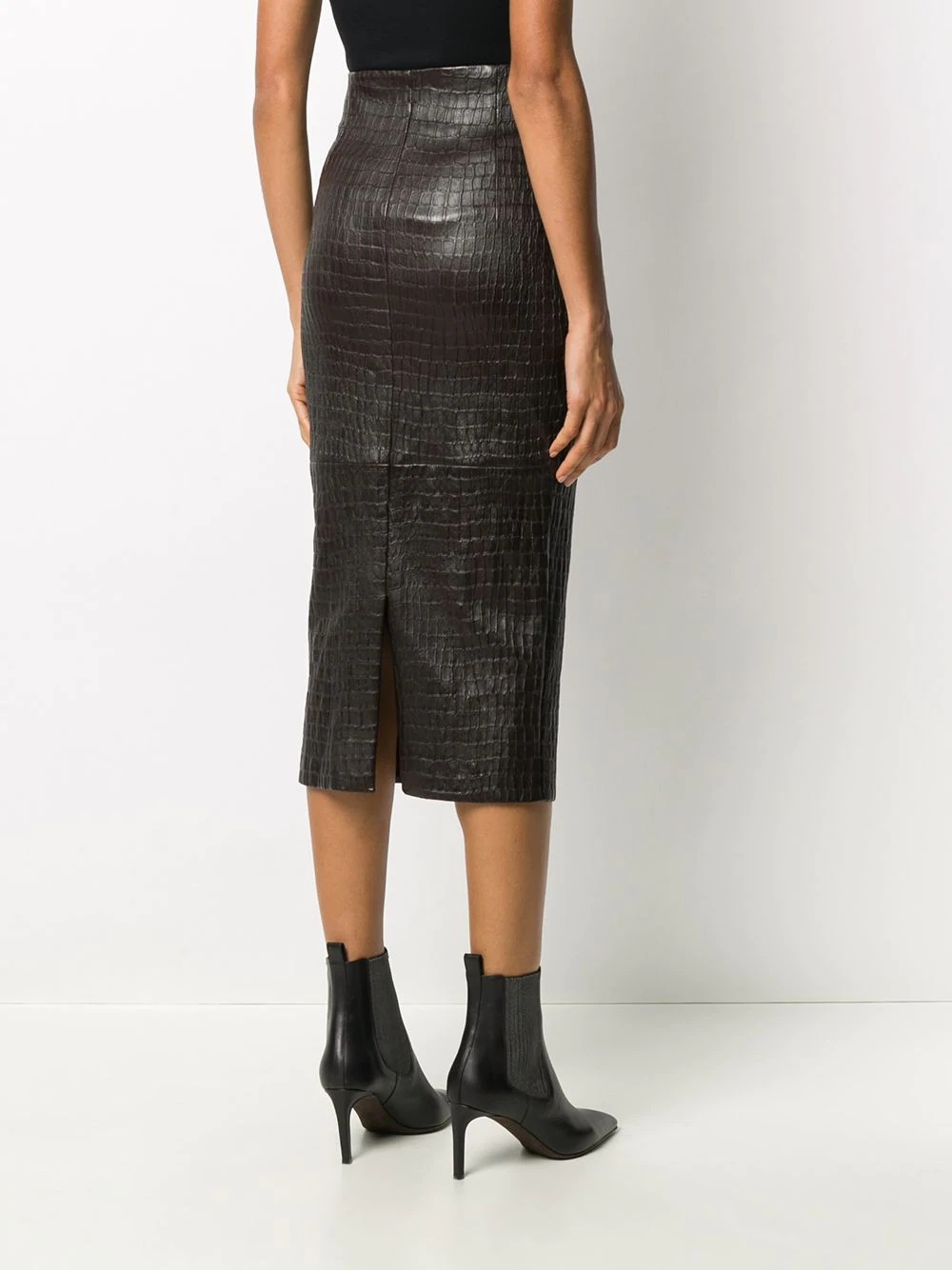 crocodile effect pencil skirt - 4