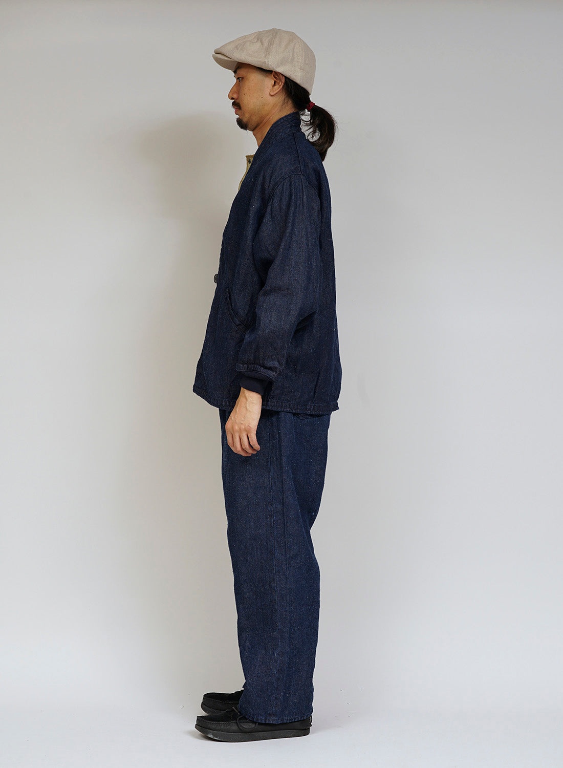 M43 Type Work Jacket Hemp Denim in Indigo - 4