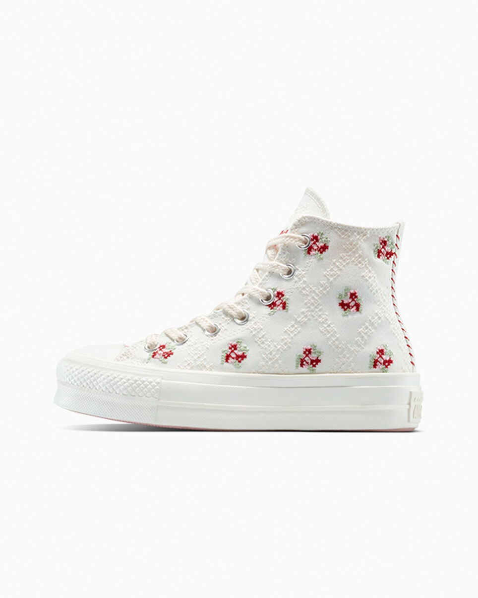 Chuck Taylor All Star Lift Platform Rose Cross Stitch - 2