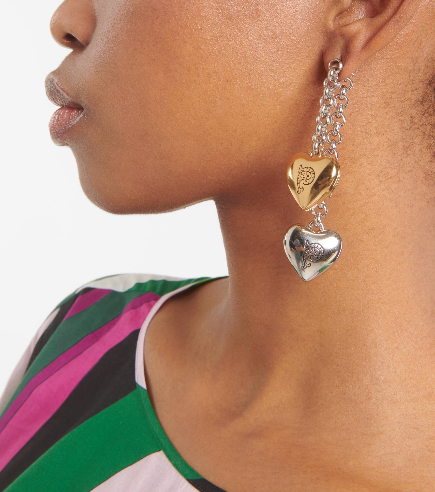 Heart drop earrings - 3