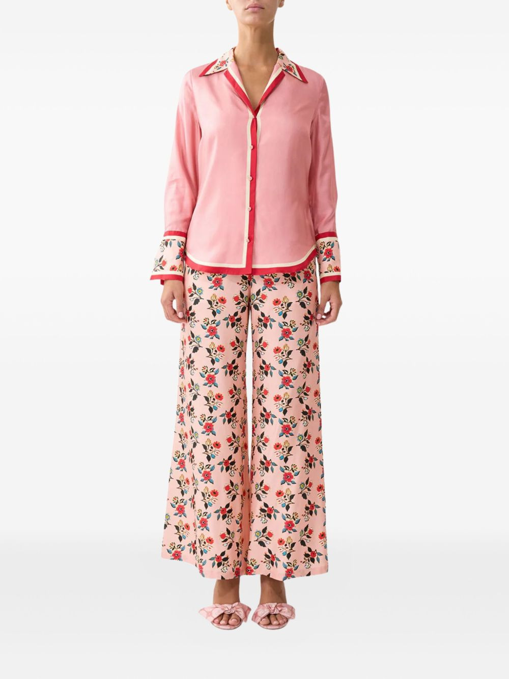 floral-print silk shirt - 2