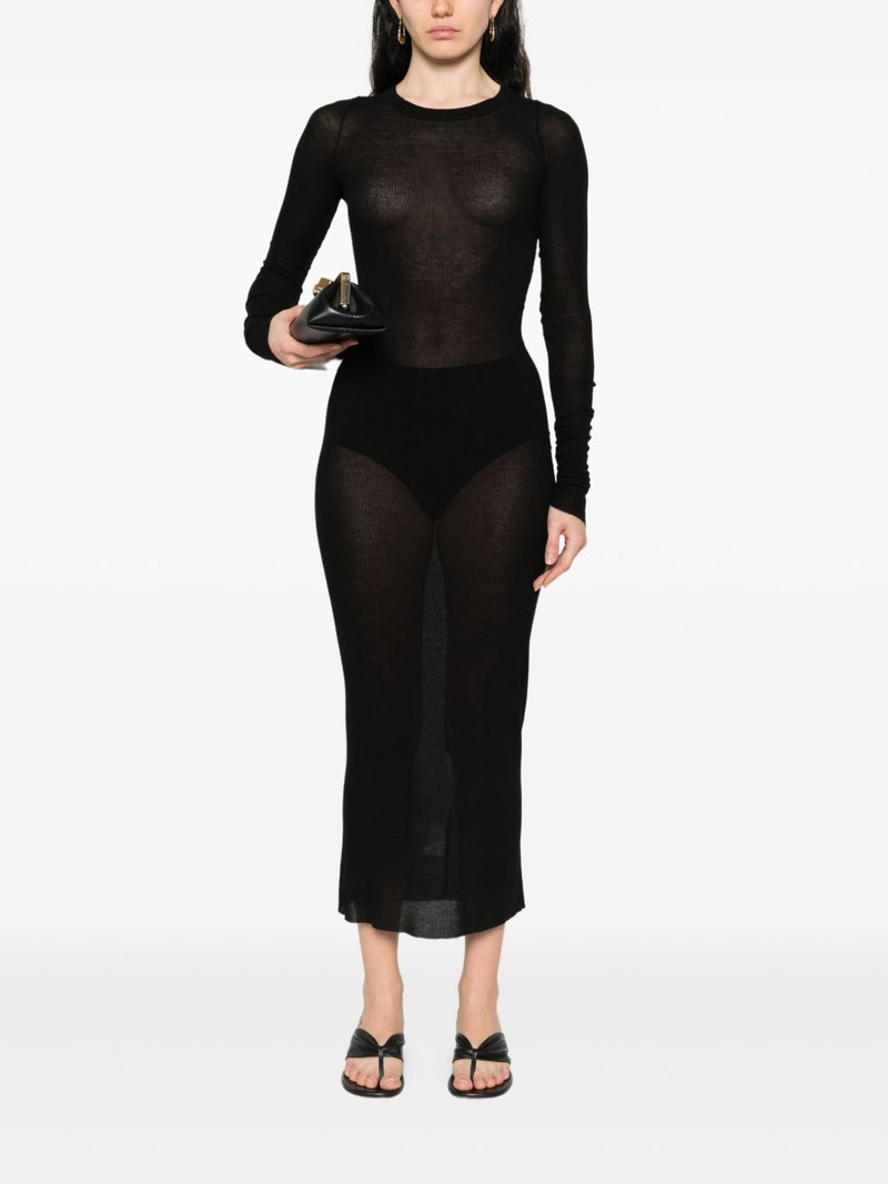 Rick Owens ribbed long-sleeve midi dress outlook