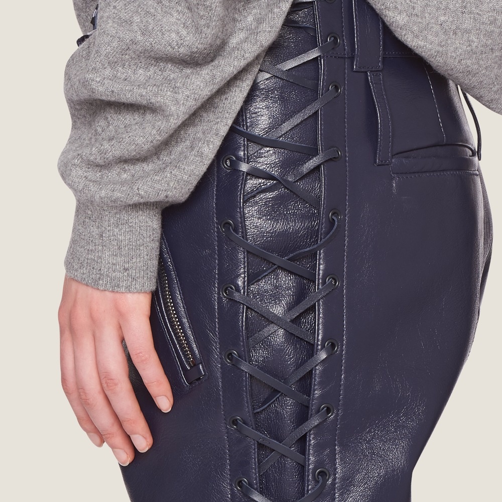 Laced nappa leather pants - 4