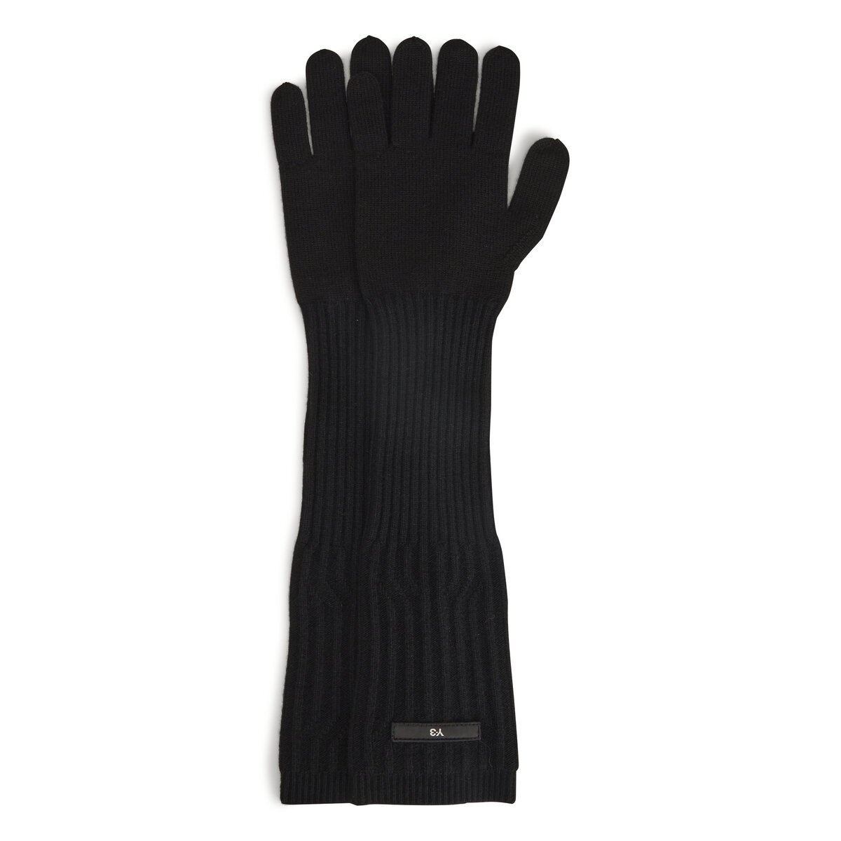 Long Wool Gloves in Black - 1