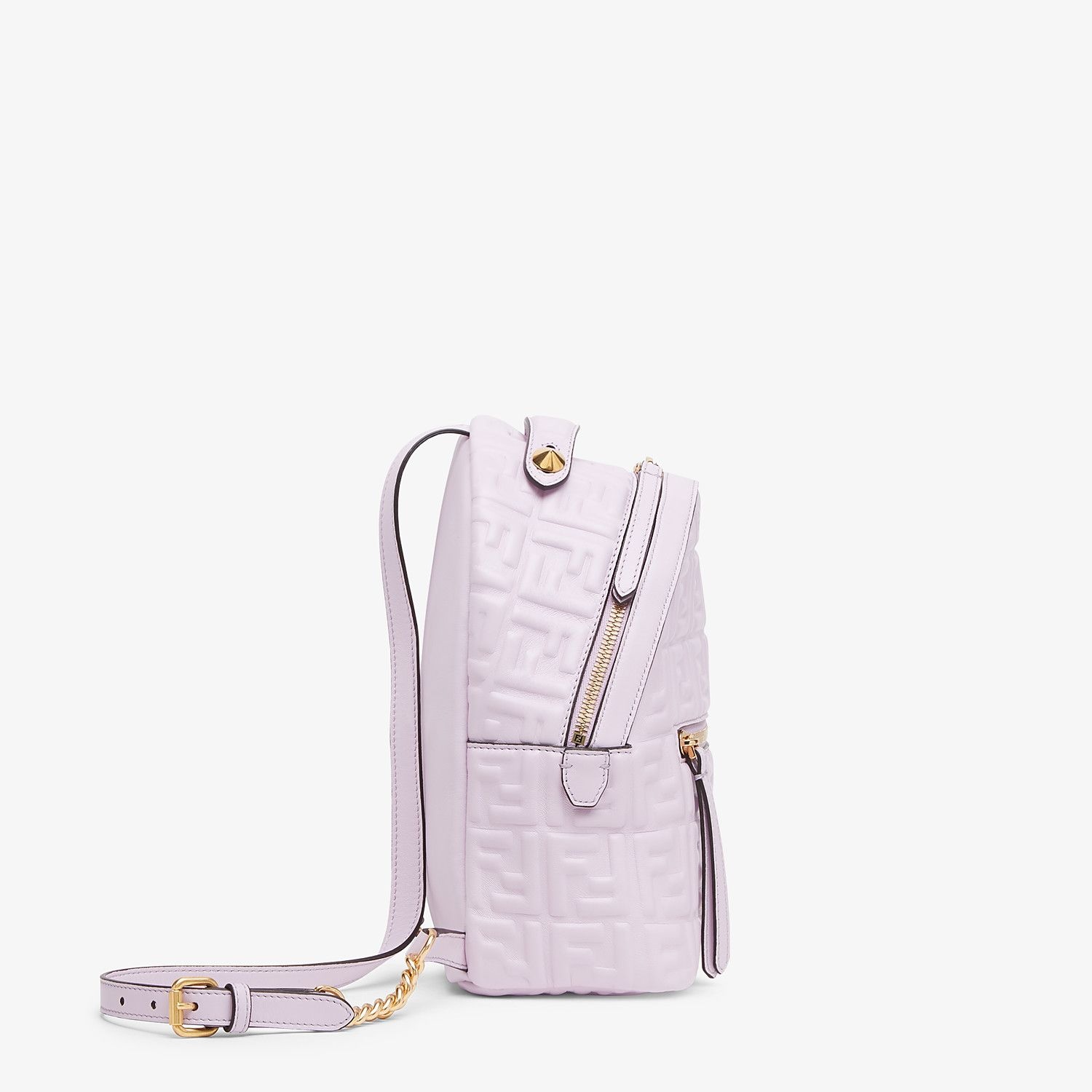 Lilac leather FF backpack - 3