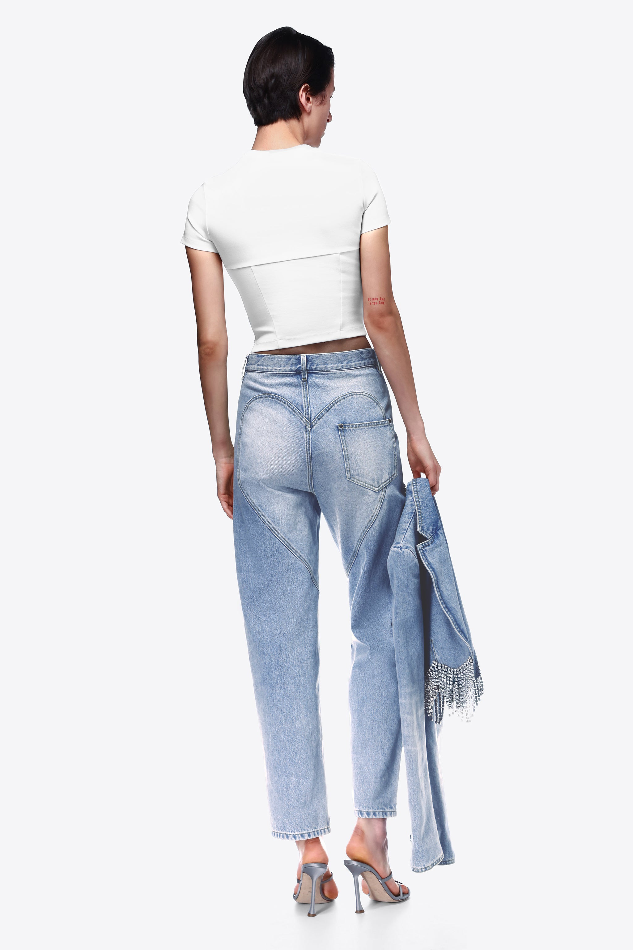 CRYSTAL SLIT JEAN - 4