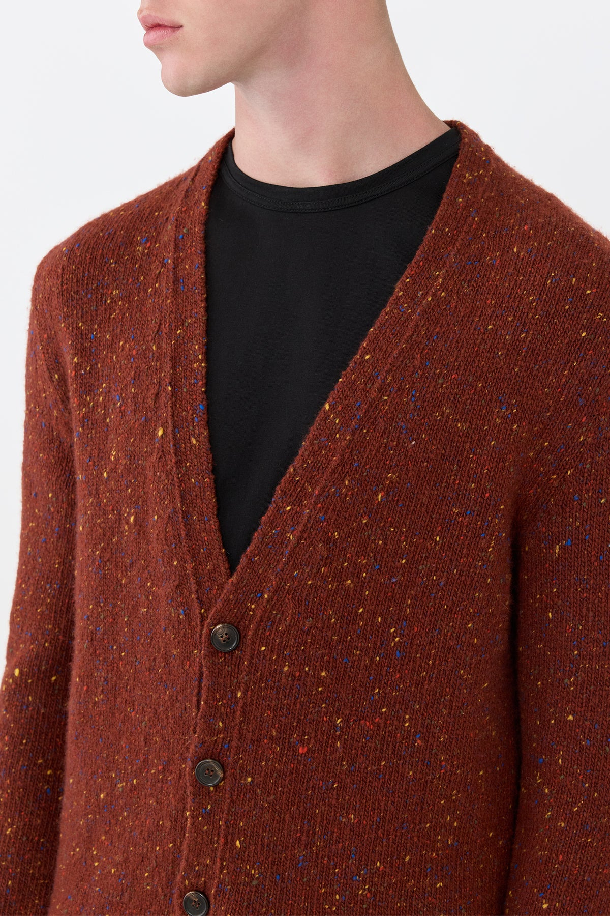 Ailis Knit Cardigan in Burnt Sienna Cashmere - 5