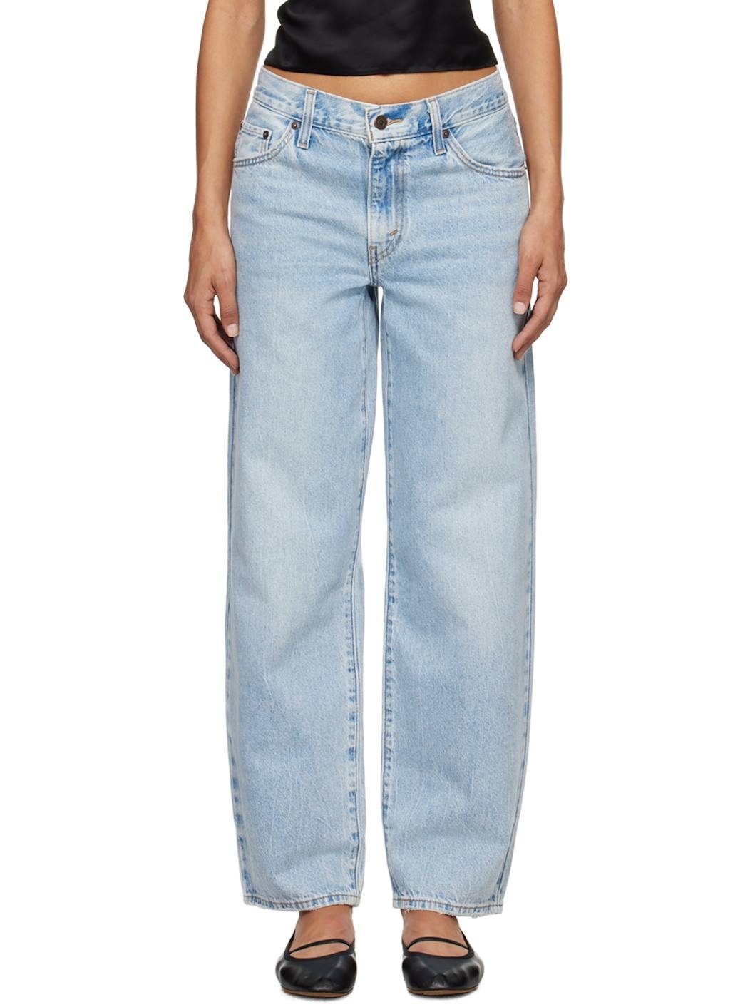 Blue Baggy Dad Jeans - 1