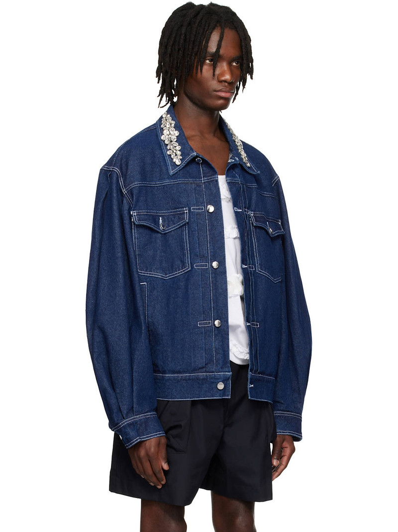 Blue Embellished Denim Jacket 2