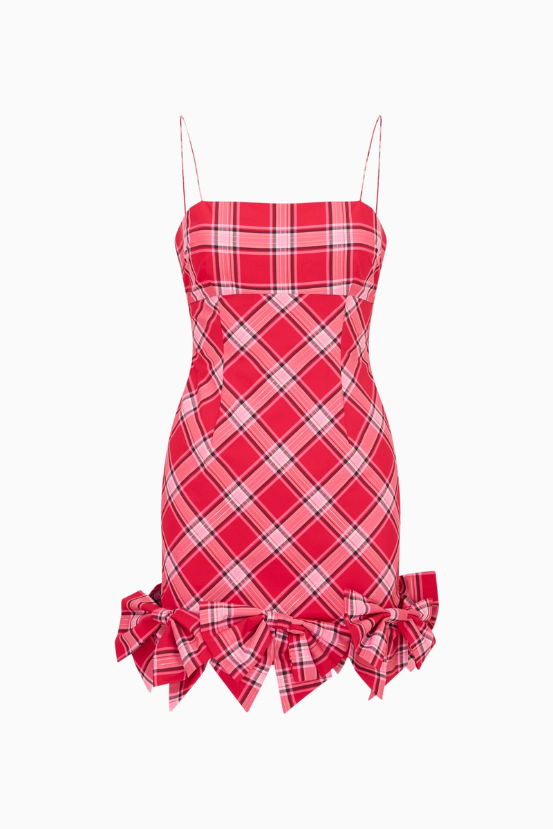 Kennedi Tartan Bow Mini Dress 1