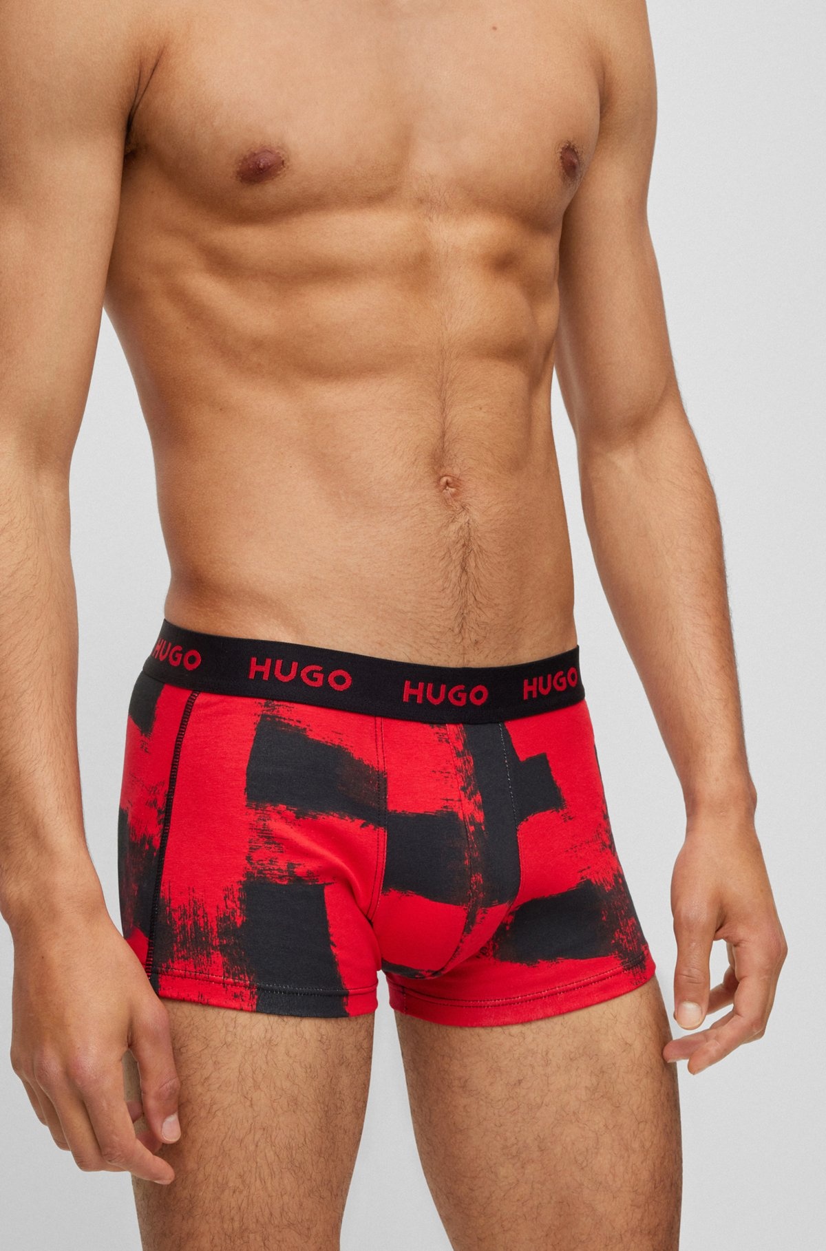 TRIPLE-PACK OF STRETCH-COTTON TRUNKS WITH LOGO WAISTBANDS - 4