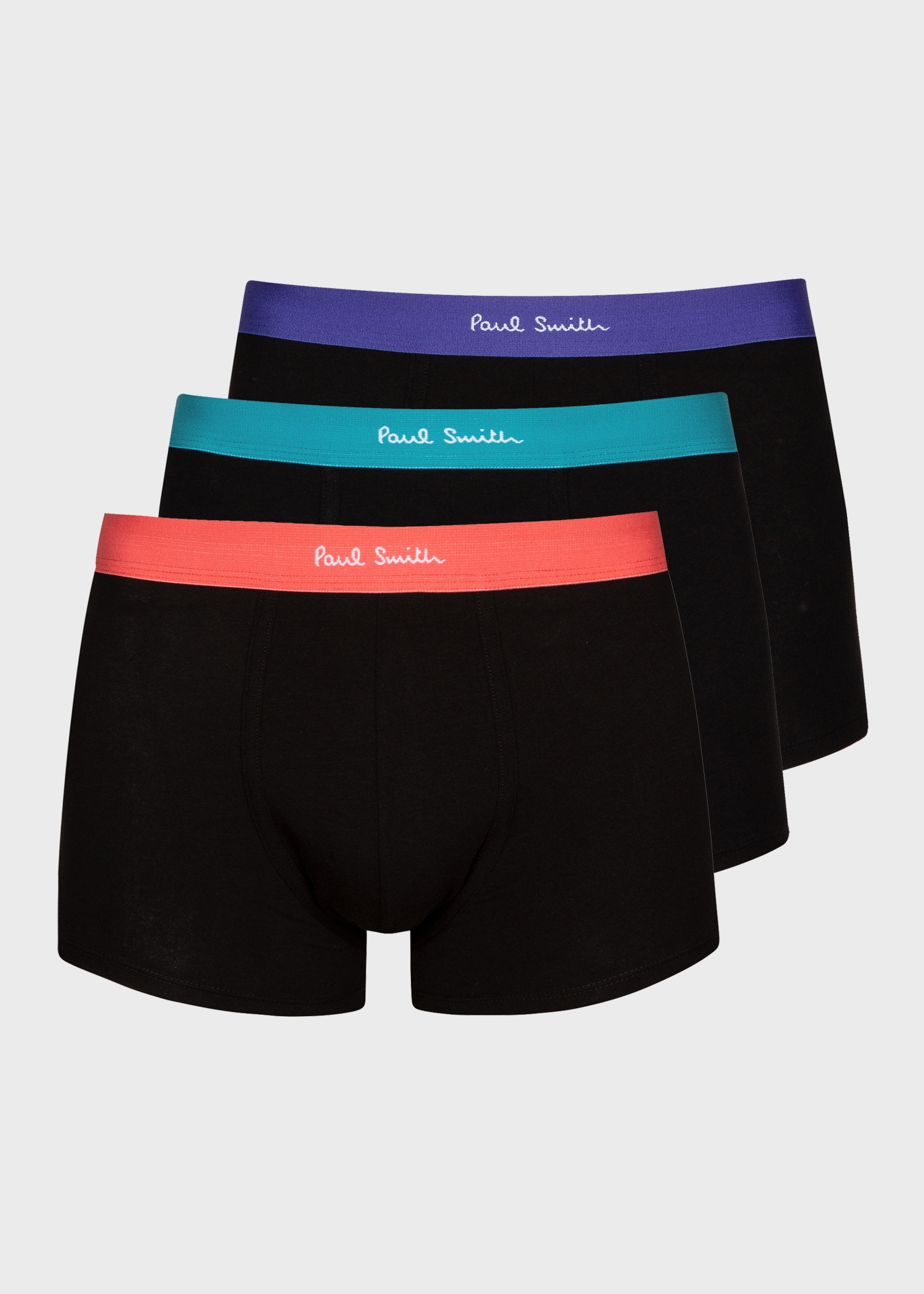 Black Contrast-Waist Boxer Briefs Three Pack - 1