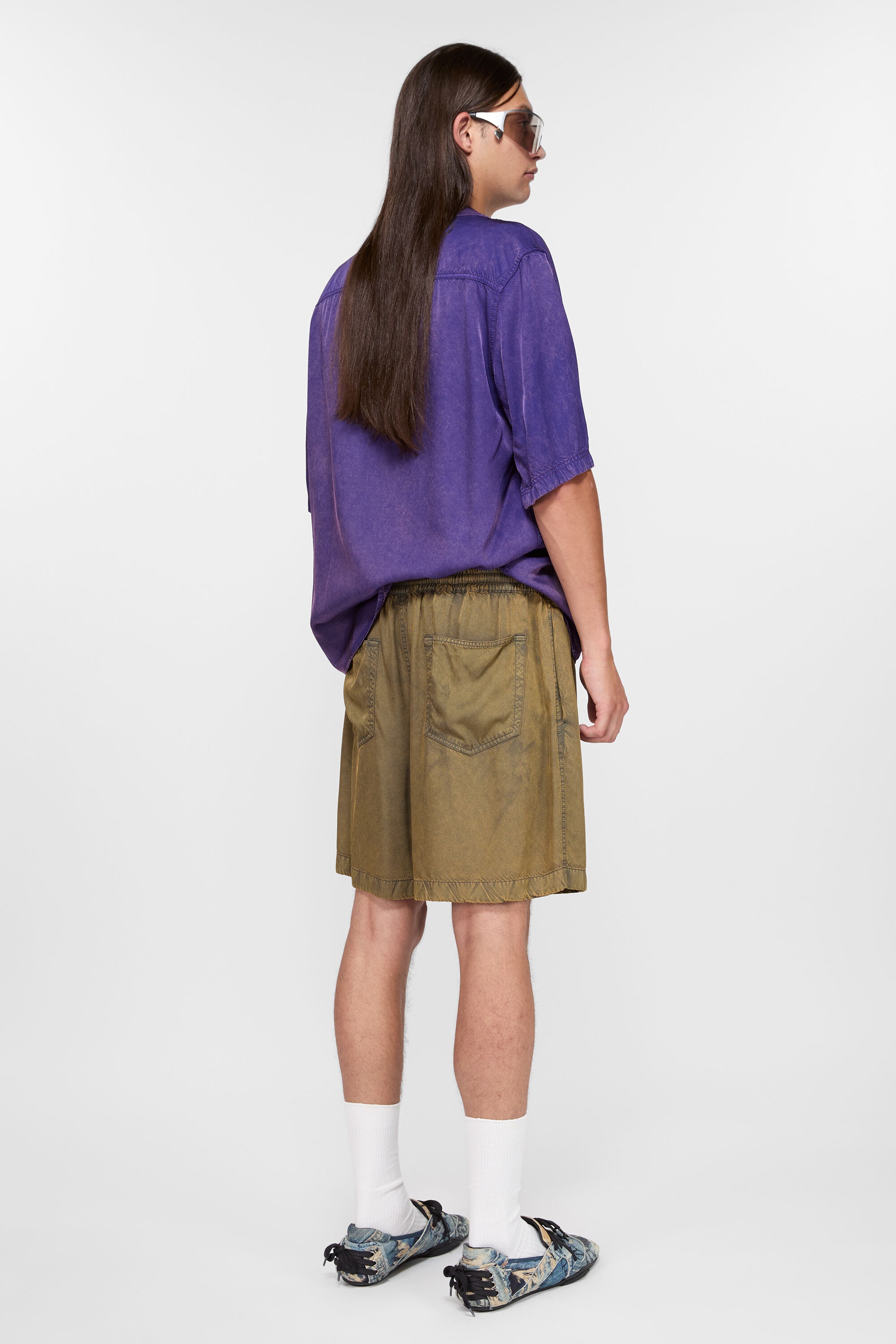 Garment-dyed shorts - Military green - 3