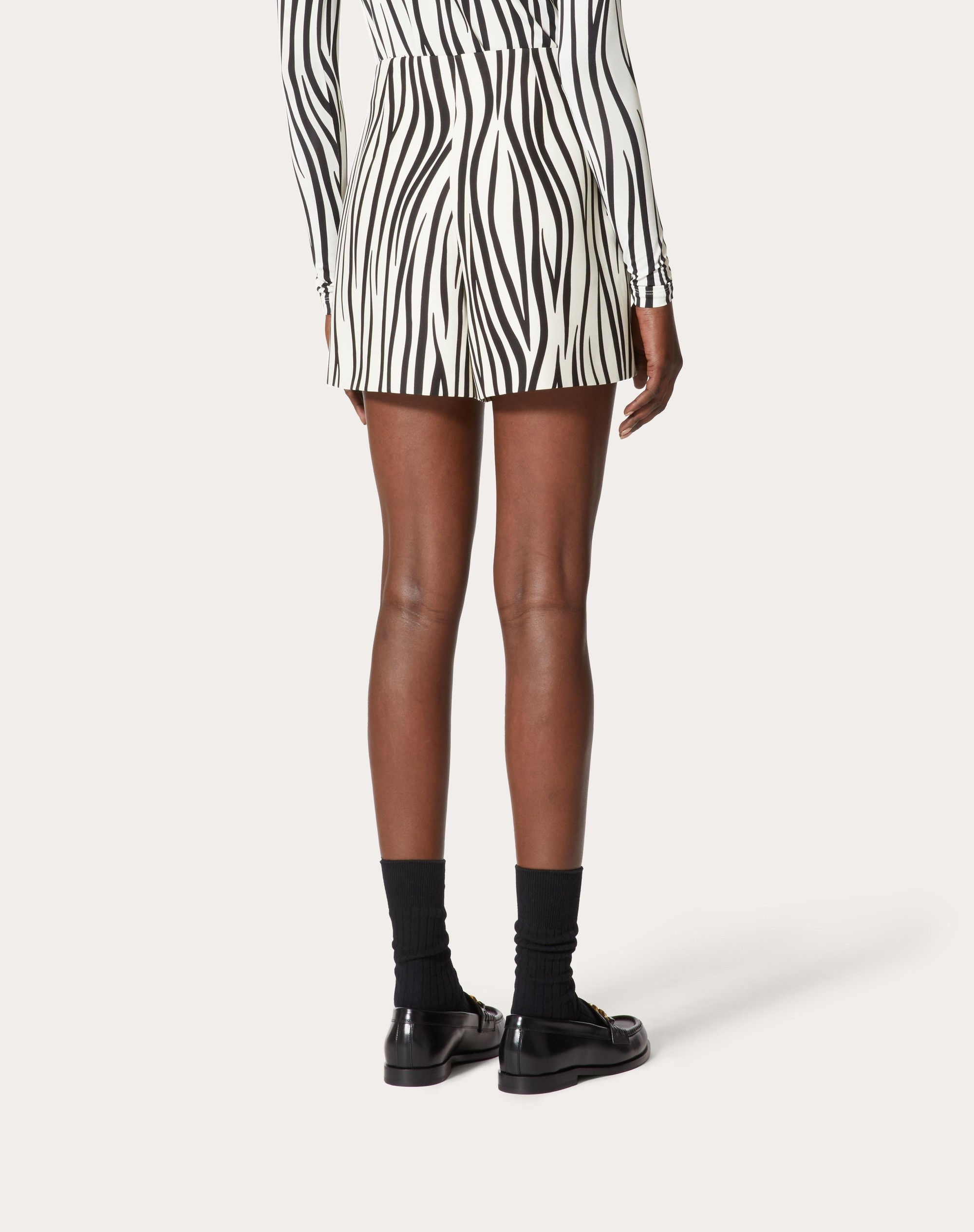 CREPE COUTURE SHORTS WITH ZEBRA 1966 PRINT - 4