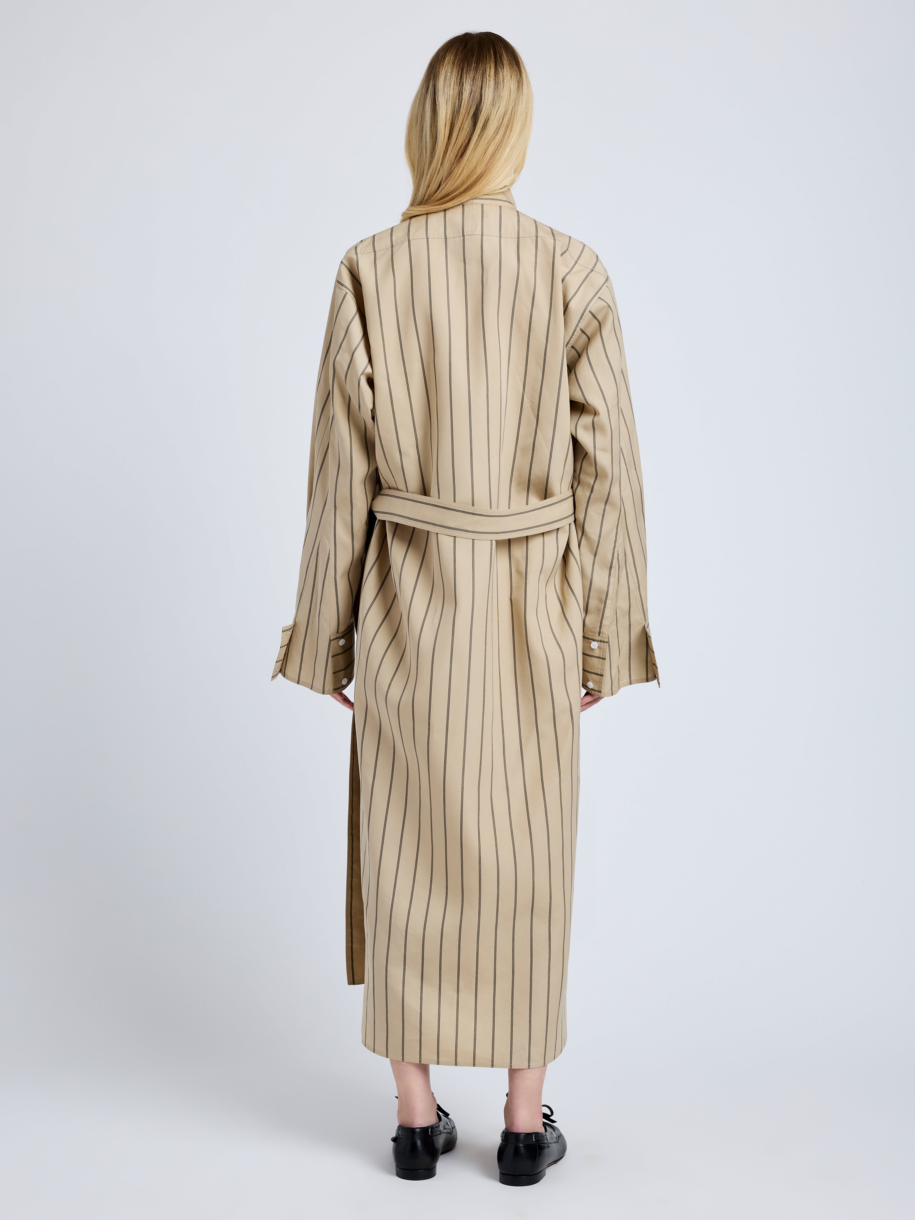 Phillipa Dress in Stripe Cotton Silk Poplin - 4