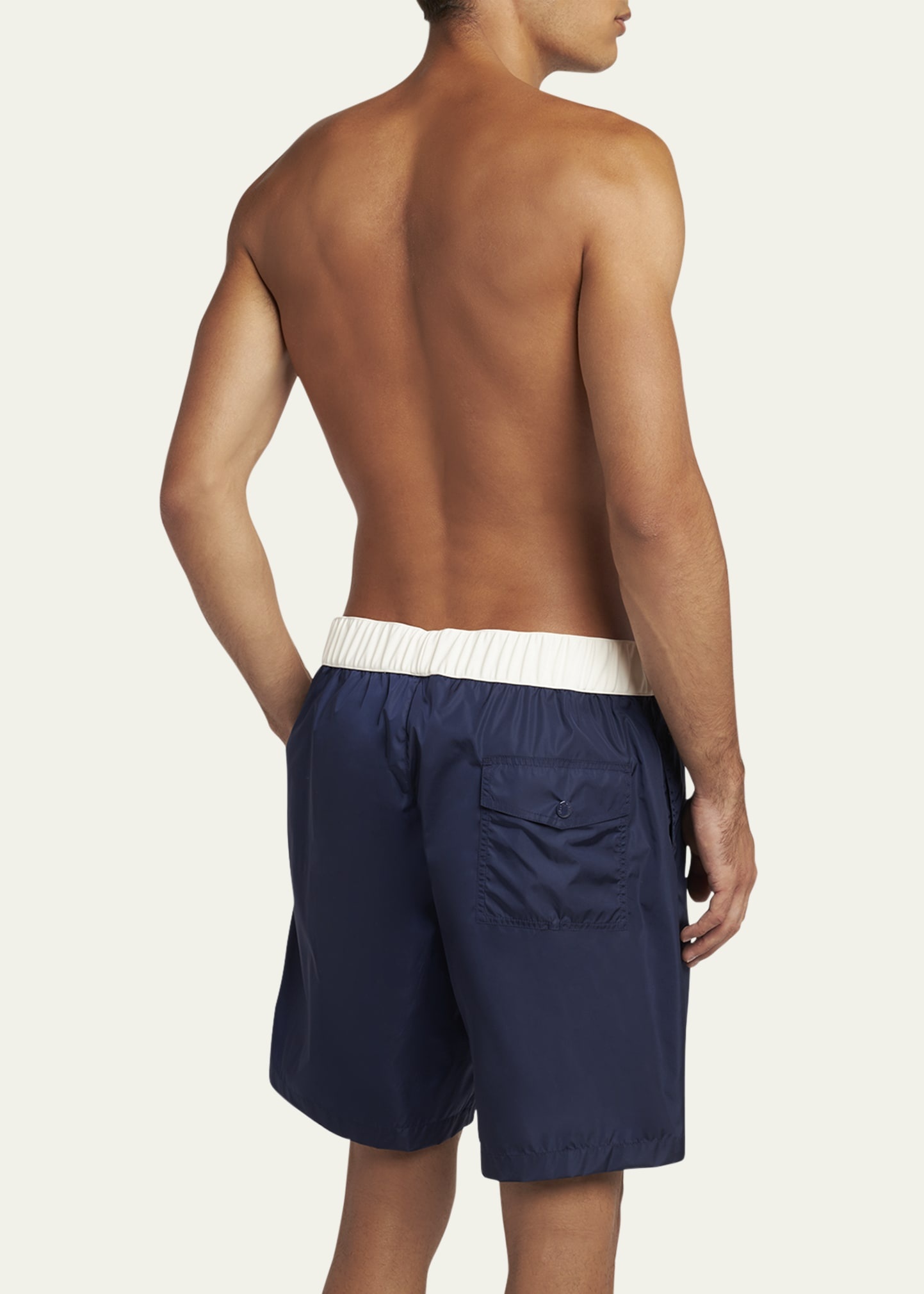 Men's Nylon Contrast-Band Swim Shorts - 3