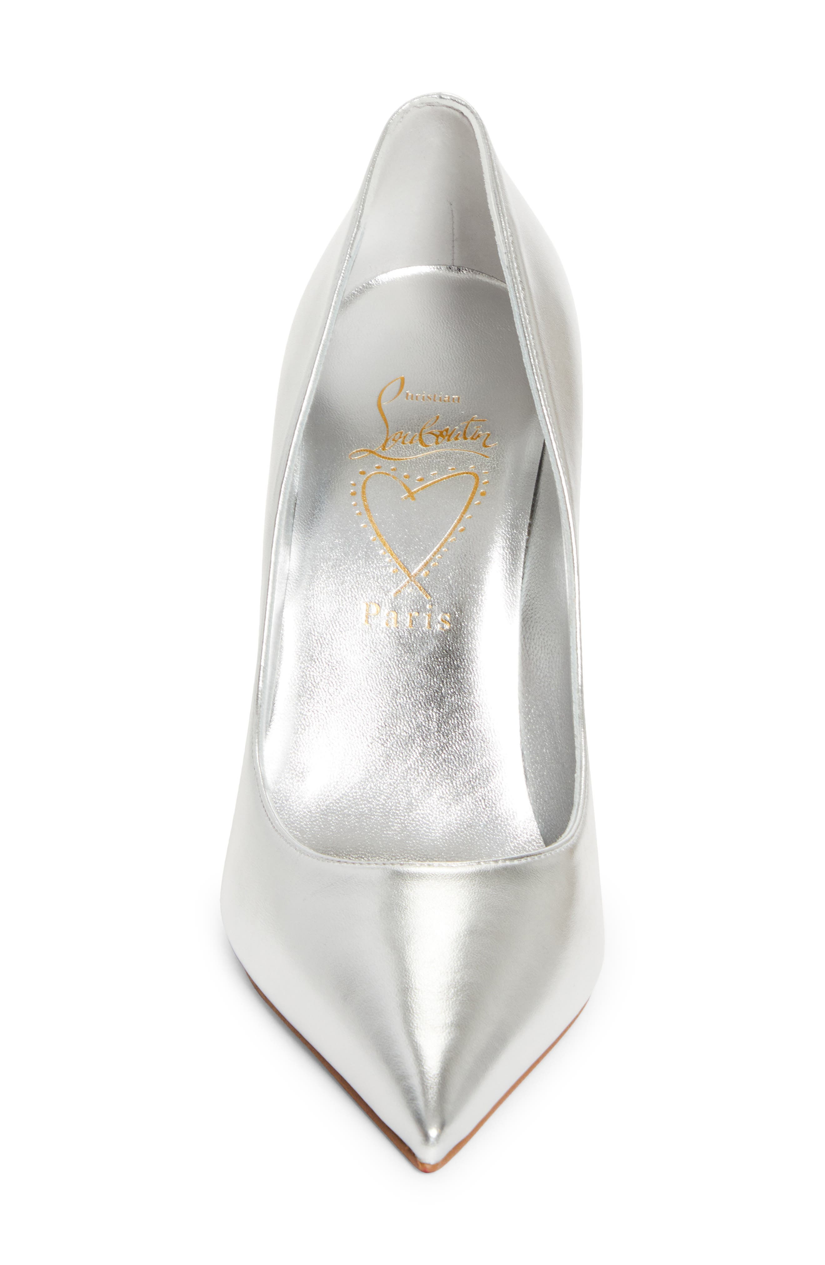 Christian Louboutin Miss Z Pointed Toe Pump in Silver at Nordstrom - 4
