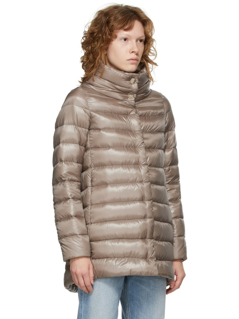 Herno Taupe Down Amelia Coat outlook