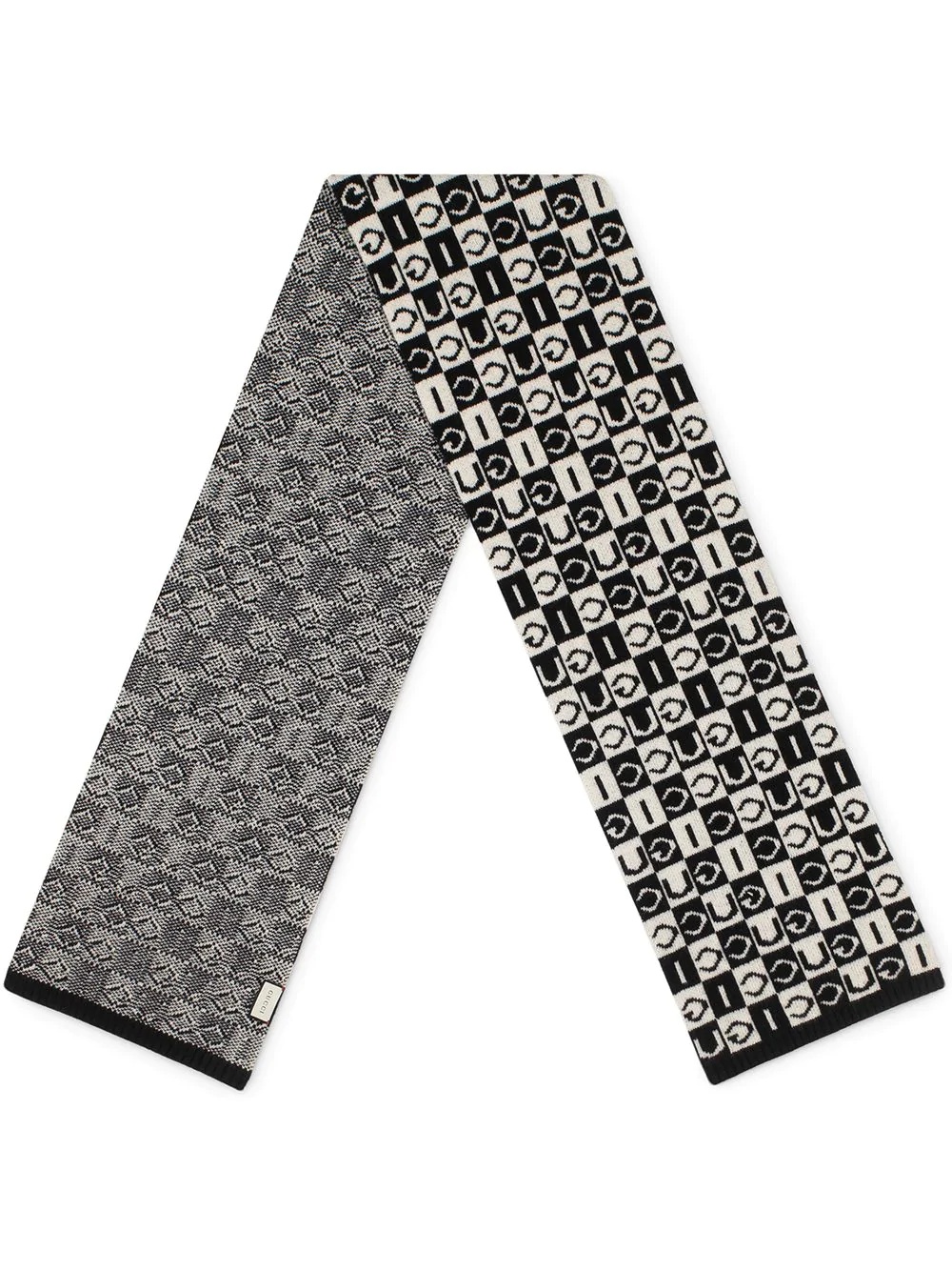 checkered logo pattern scarf - 1