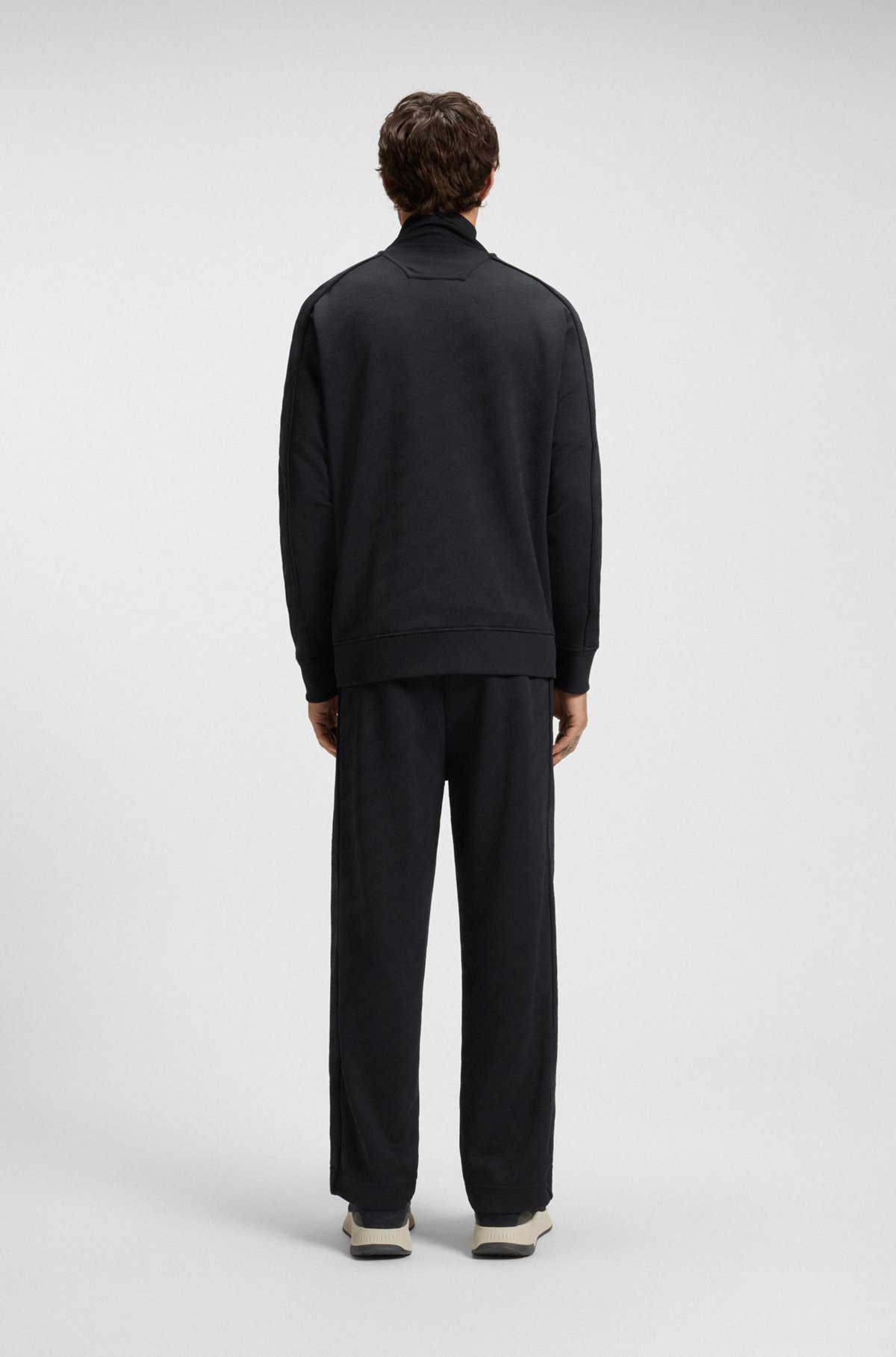 REGULAR-FIT ZIP-UP SWEATSHIRT WITH QUILTED JACQUARD - 5