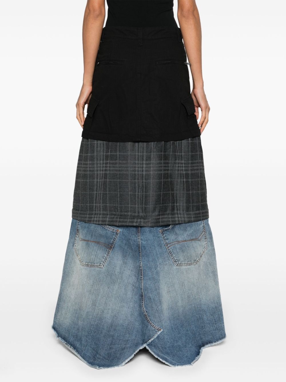 layered cargo maxi skirt - 4