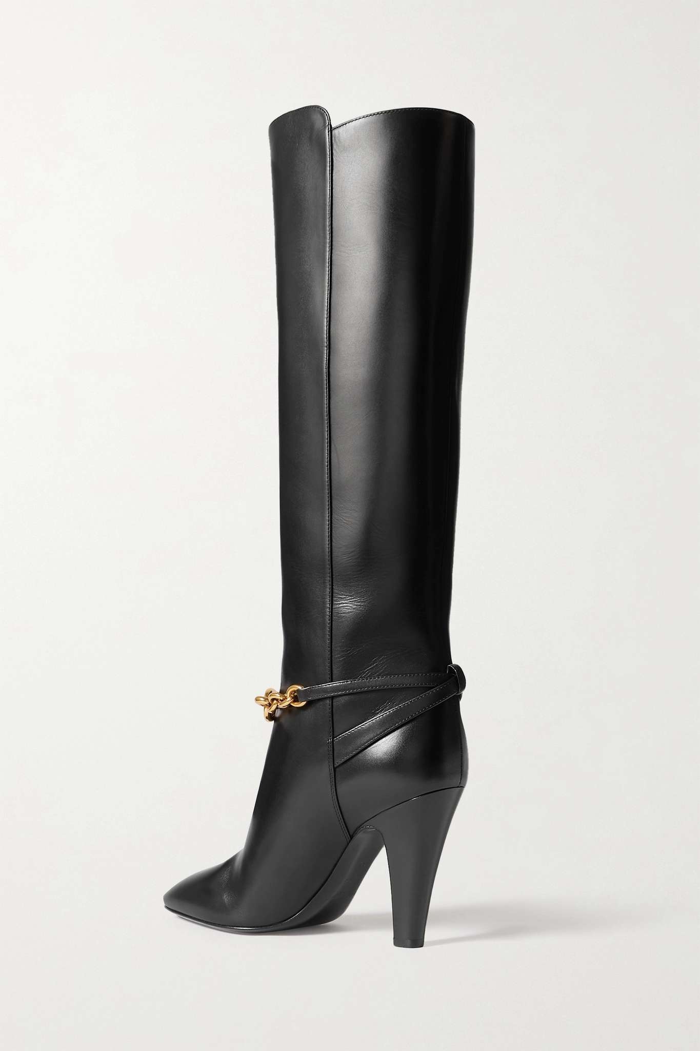 Le Maillon chain-embellished leather knee boots - 3