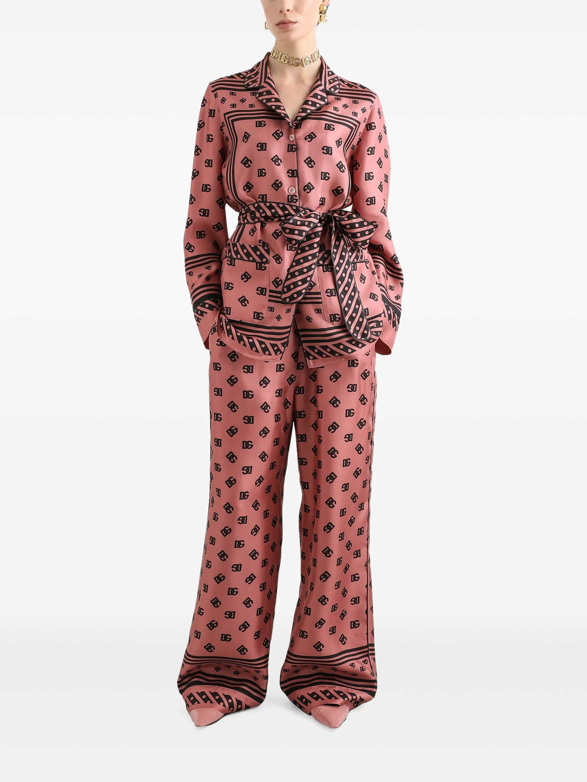 logo-print palazzo pants - 2