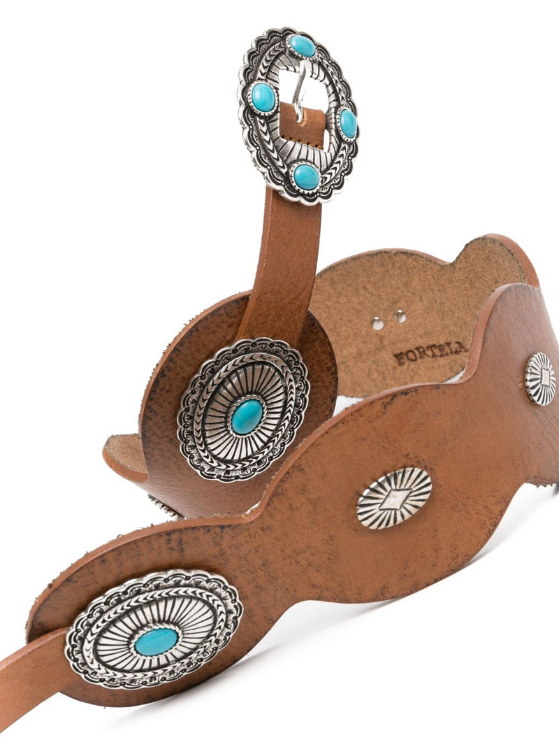 FORTELA calf-leather engraved-detail belt outlook