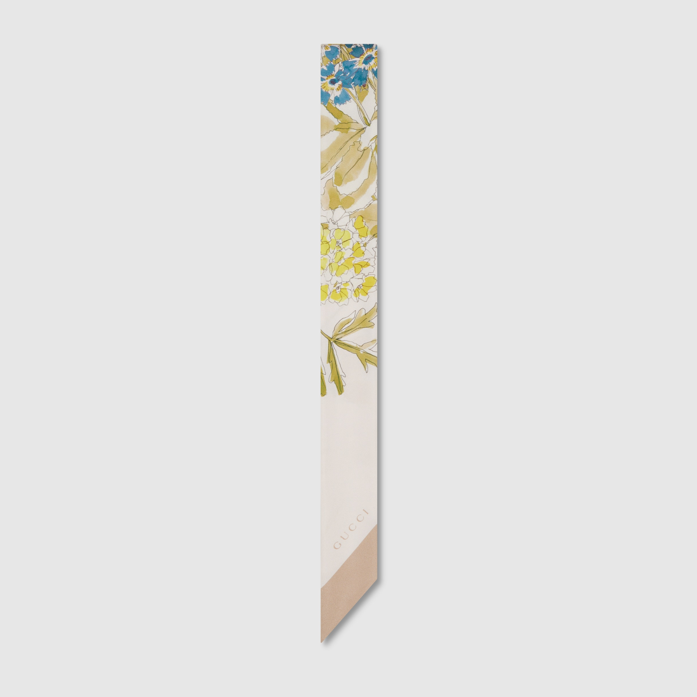 Printed silk twill neck bow - 1