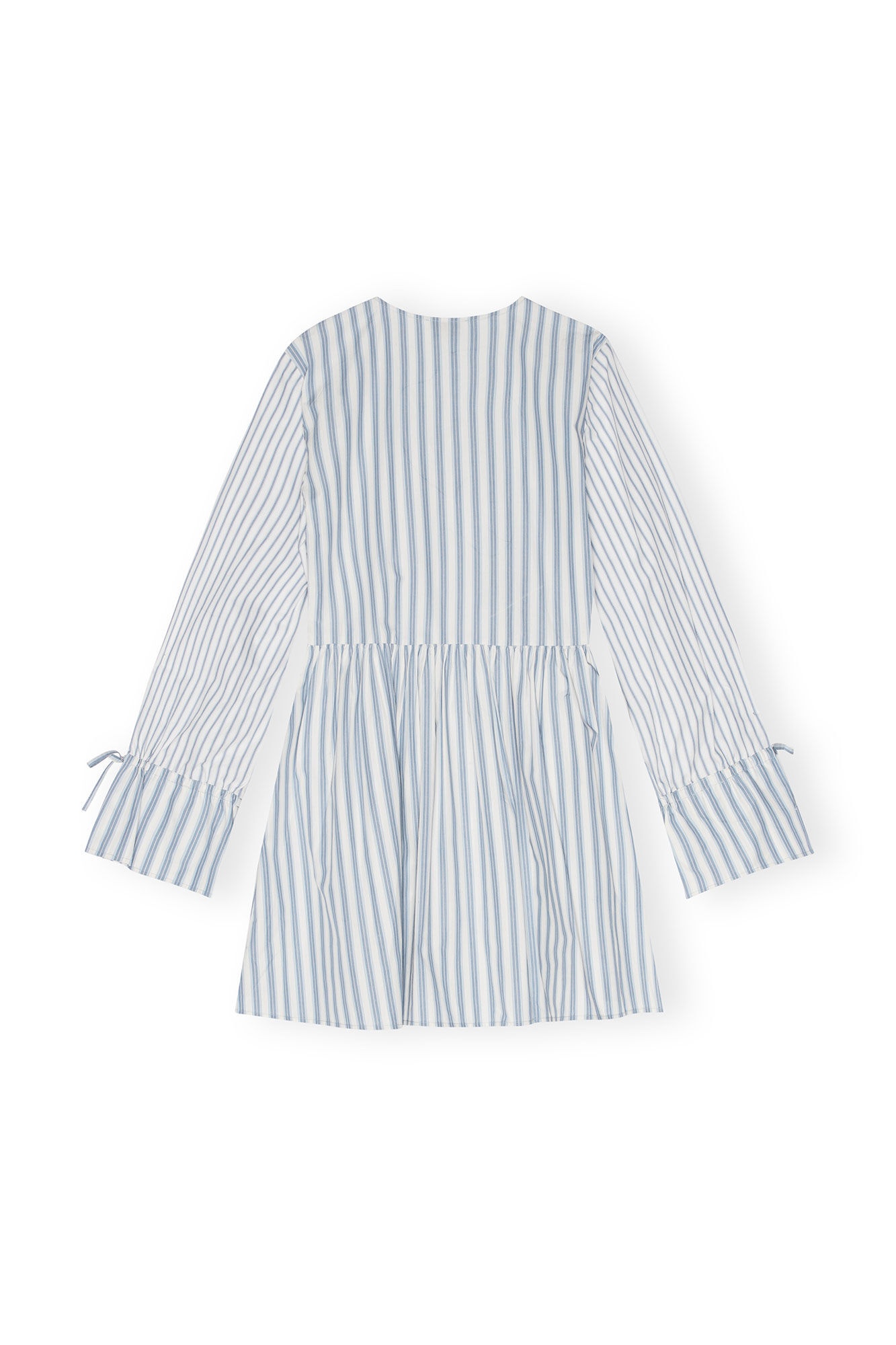 BLUE STRIPE COTTON MINI WRAP DRESS - 2
