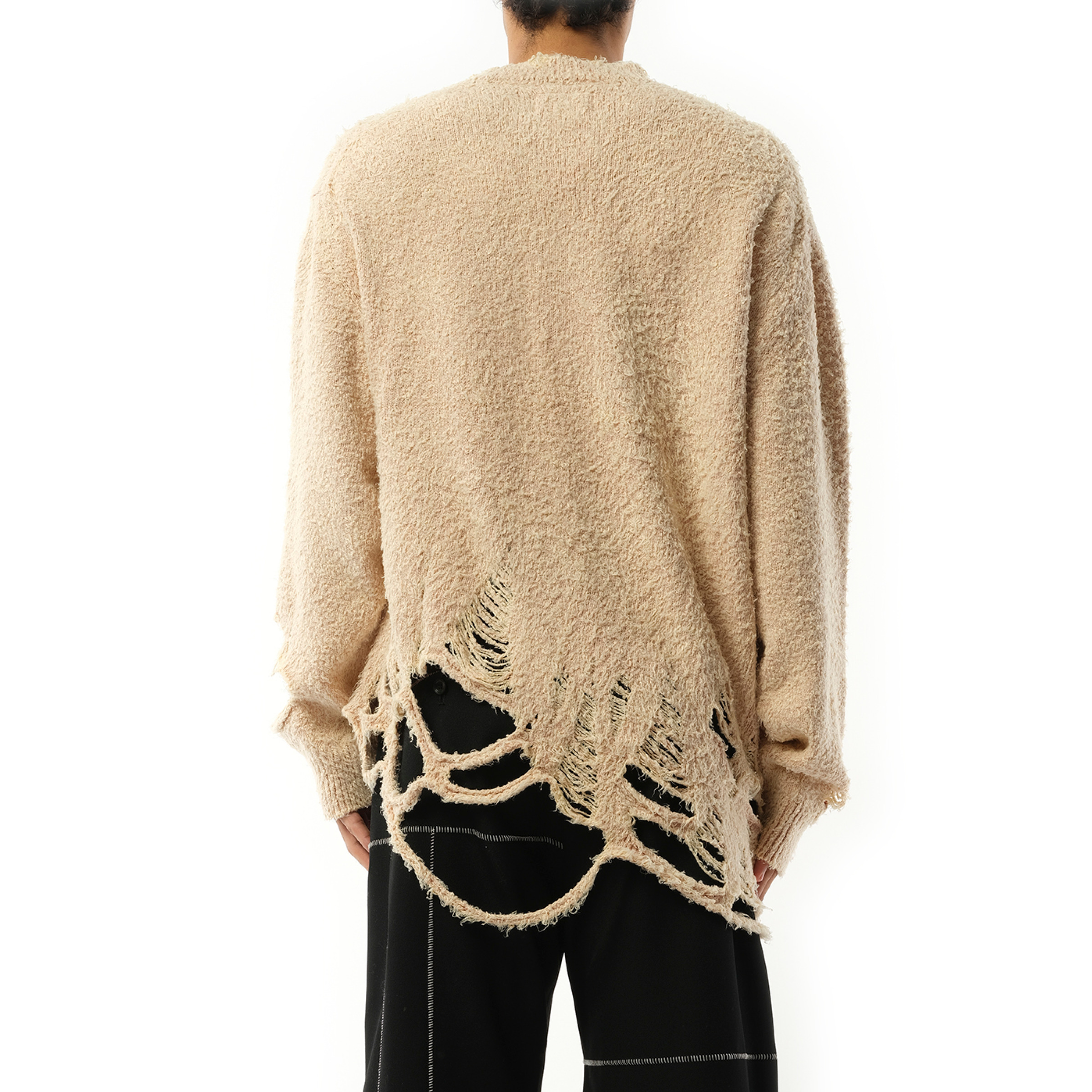 Zombie Silhouette Knit Sweater in Beige - 6