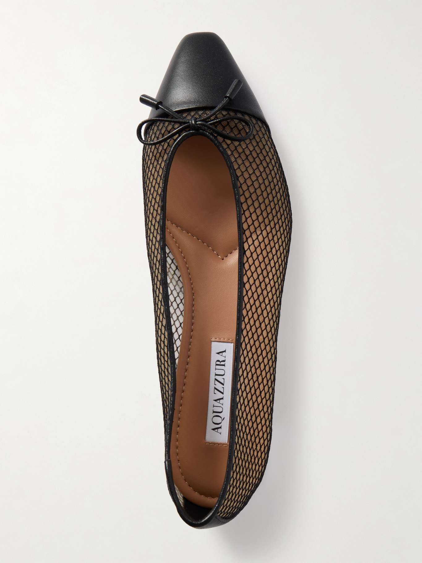 Gioia leather-trimmed mesh ballet flats - 5
