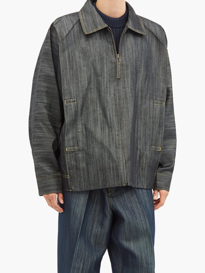 ISSEY MIYAKE Oversized zip-front denim jacket outlook