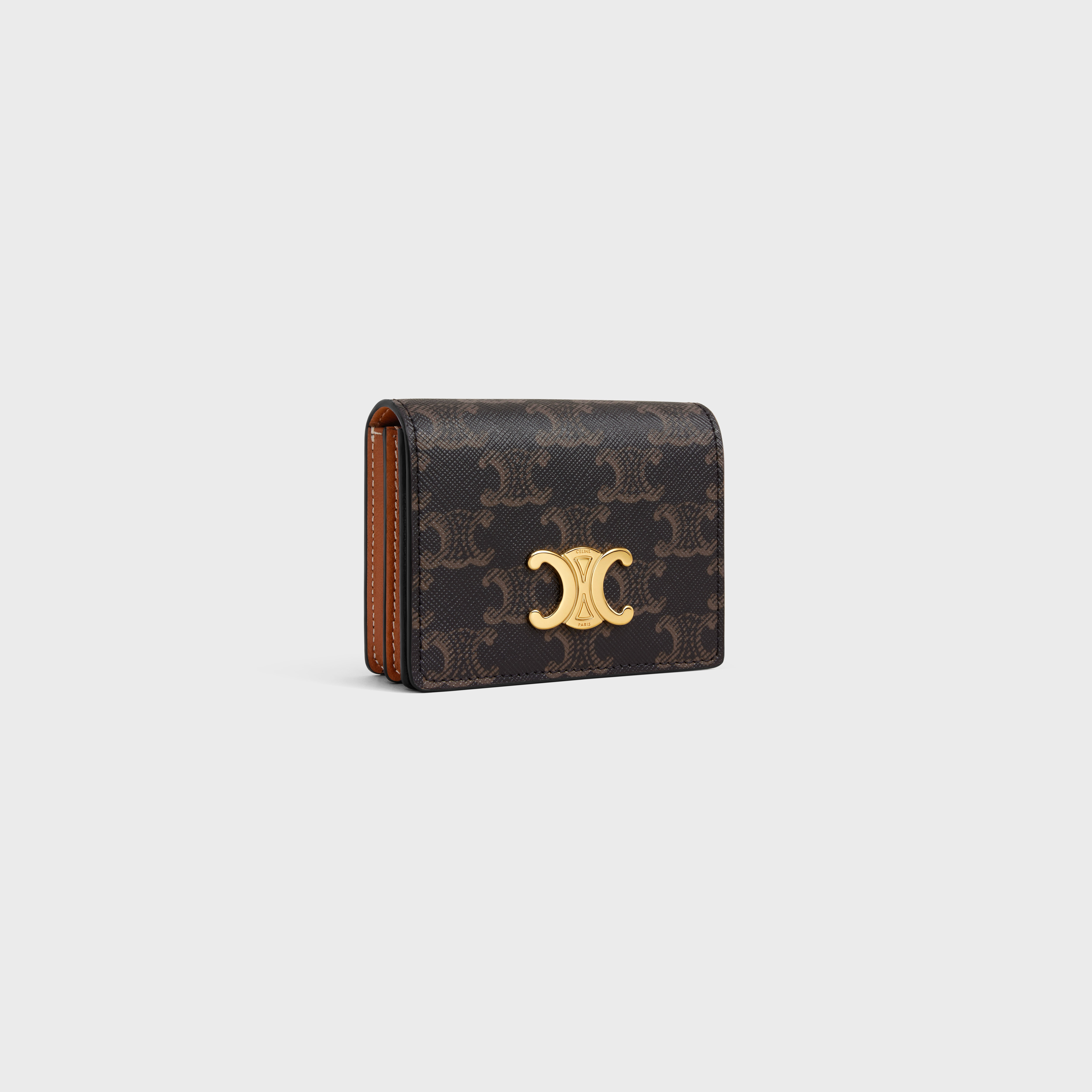TRIOMPHE BUSINESS CARD HOLDER in Triomphe Canvas and Lambskin - 2