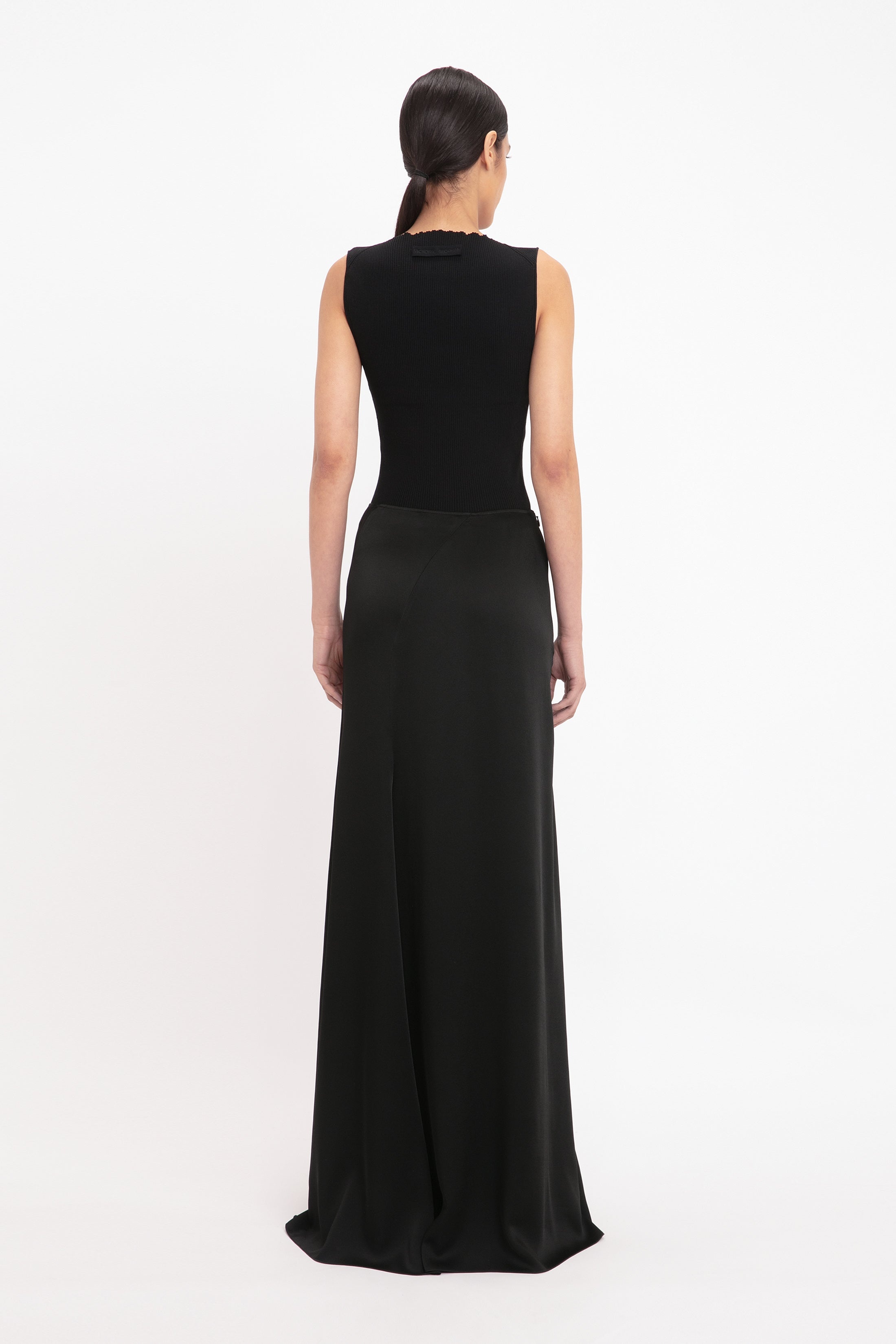 Floor-Length Panelled Skirt In Black - 4