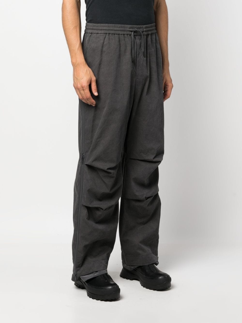 waffle-effect drawstring track pants - 3