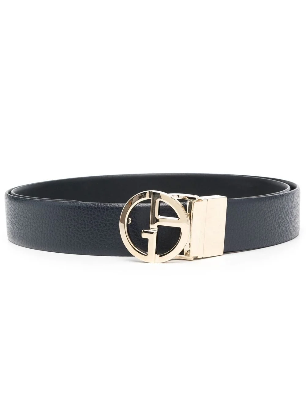 logo-buckle leather belt - 1