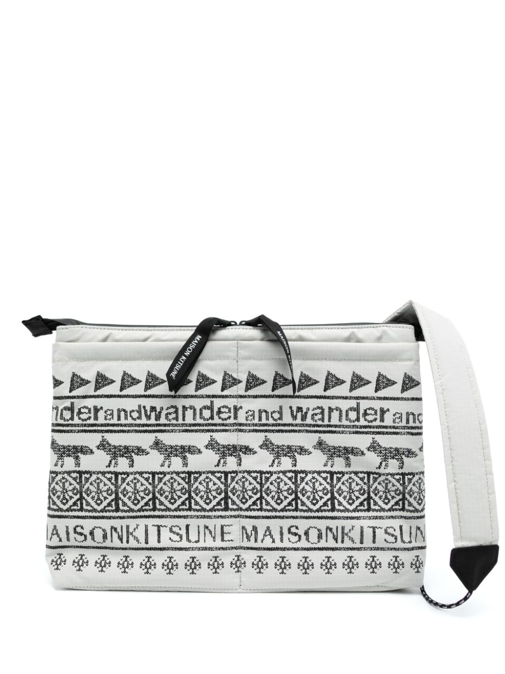 x Maison KitsunÃ© Nordic-print messenger bag - 1